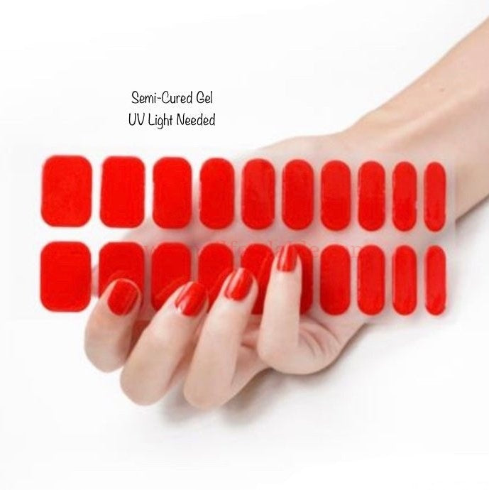 Red - Semi-Cured Gel Wraps UV | Nail Wraps | Nail Stickers | Nail Strips | Gel Nails | Nail Polish Wraps - Nailfordable