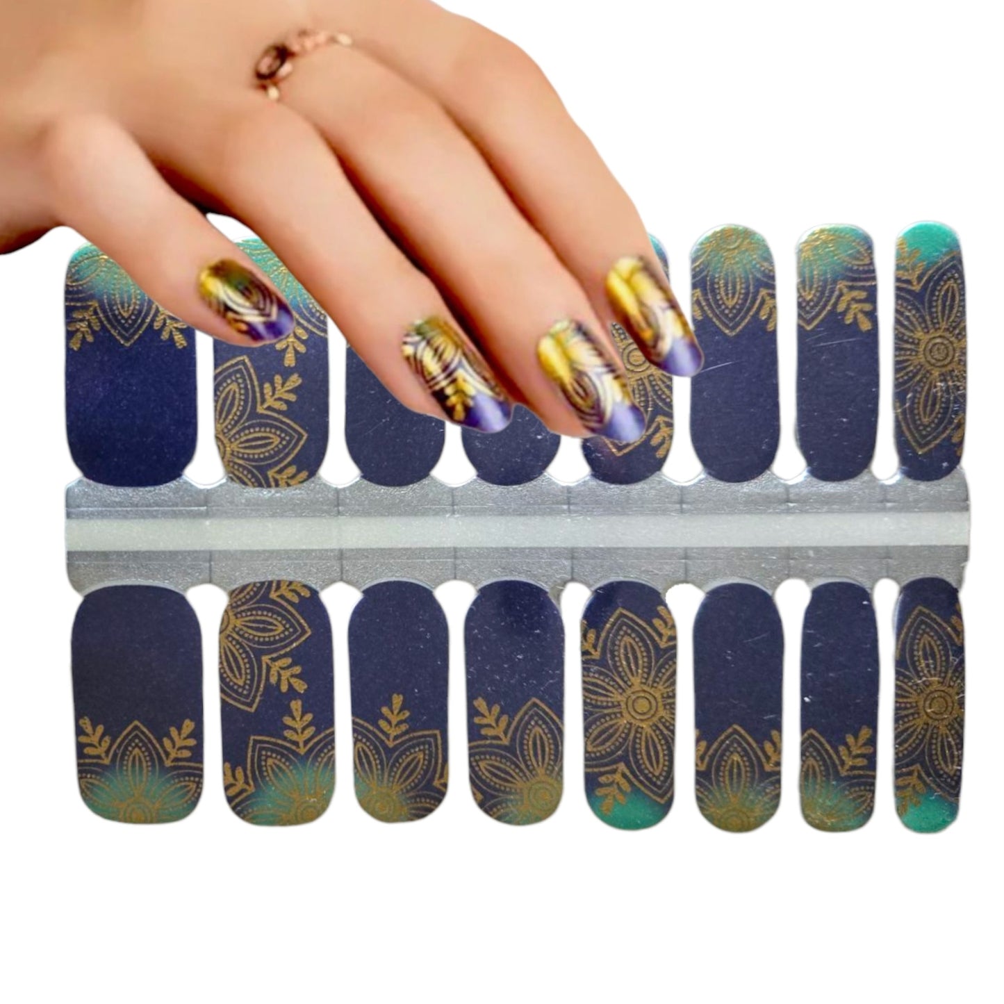 Gold Mandala | Nail Wraps | Nail Stickers | Nail Strips | Gel Nails | Nail Polish Wraps - Nailfordable