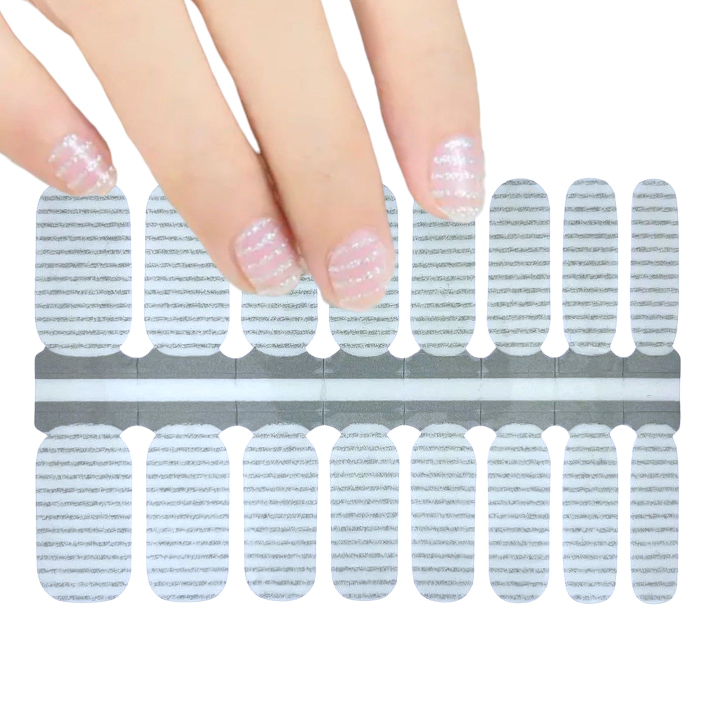 Silver stripes | Nail Wraps | Nail Stickers | Nail Strips | Gel Nails | Nail Polish Wraps - Nailfordable