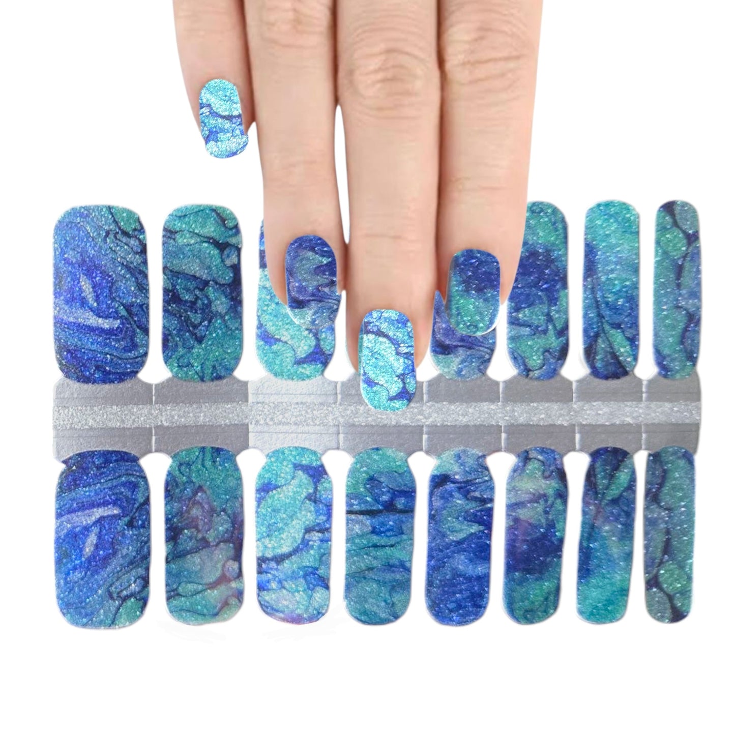 Caribbean Ocean | Nail Wraps | Nail Stickers | Nail Strips | Gel Nails | Nail Polish Wraps - Nailfordable