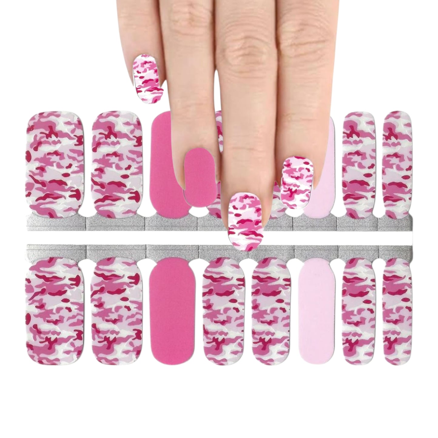 Pink Camouflage | Nail Wraps | Nail Stickers | Nail Strips | Gel Nails | Nail Polish Wraps - Nailfordable
