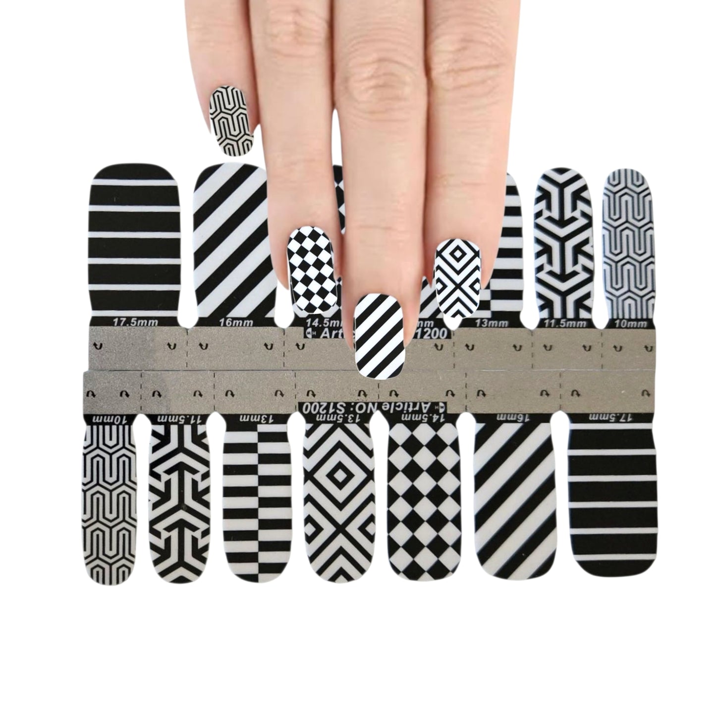 Just Black and white | Nail Wraps | Nail Stickers | Nail Strips | Gel Nails | Nail Polish Wraps - Nailfordable