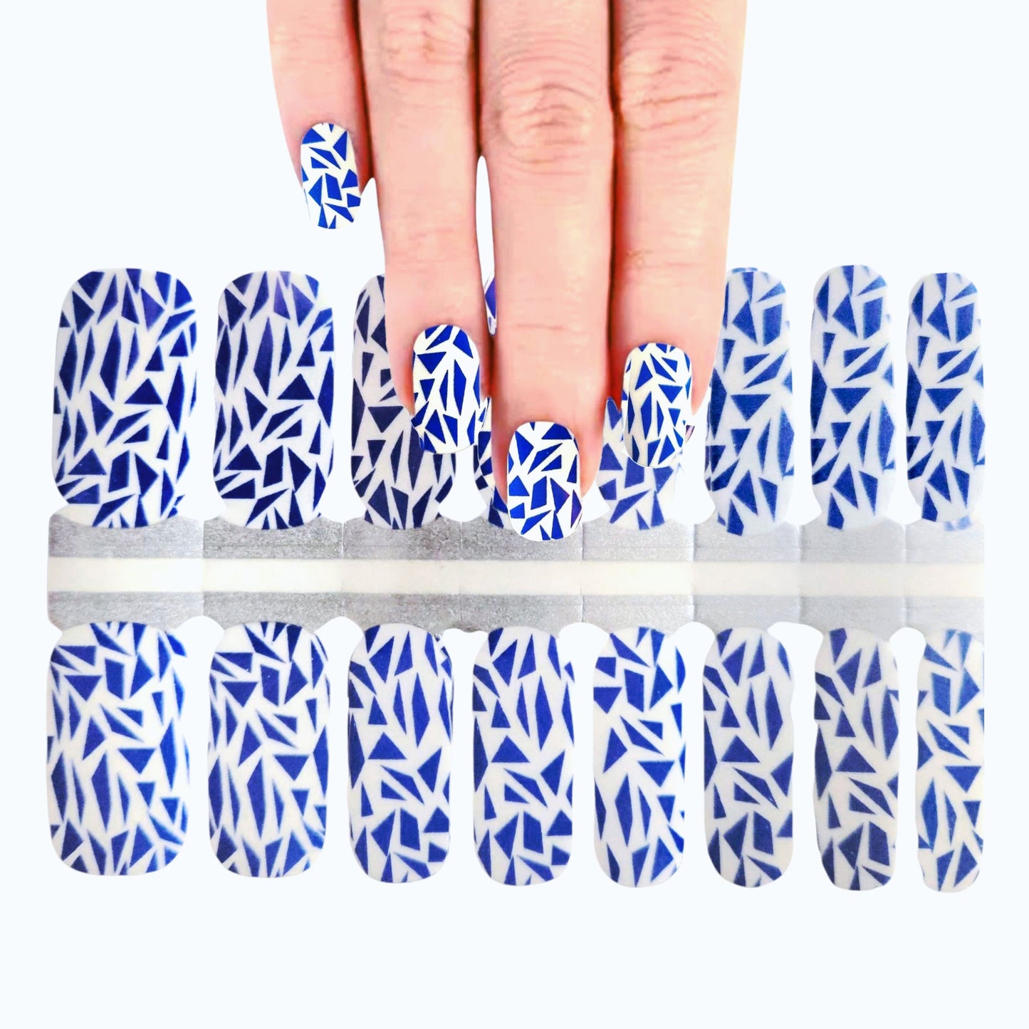 Blue pieces | Nail Wraps | Nail Stickers | Nail Strips | Gel Nails | Nail Polish Wraps - Nailfordable