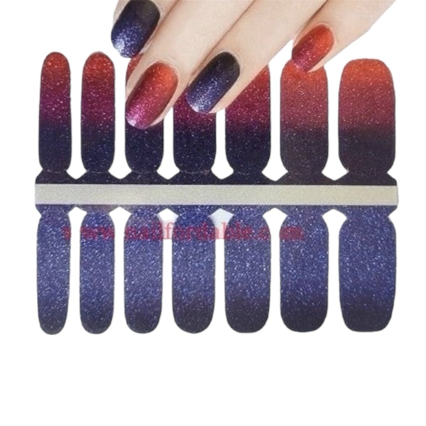 Glitter ombre | Nail Wraps | Nail Stickers | Nail Strips | Gel Nails | Nail Polish Wraps - Nailfordable