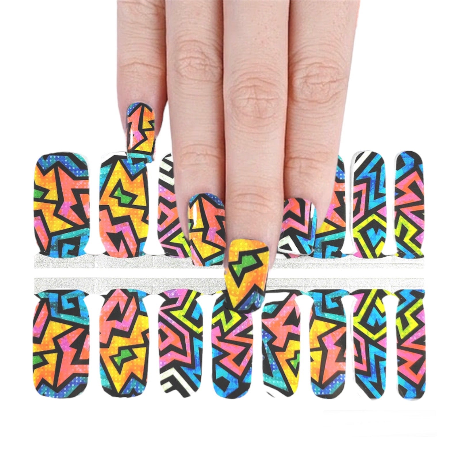 Geometric Maze | Nail Wraps | Nail Stickers | Nail Strips | Gel Nails | Nail Polish Wraps - Nailfordable