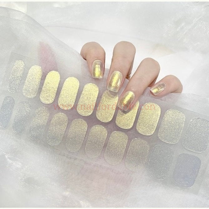 Gold Chameleon - Cured Gel Wraps Air Dry/Non UV | Nail Wraps | Nail Stickers | Nail Strips | Gel Nails | Nail Polish Wraps - Nailfordable