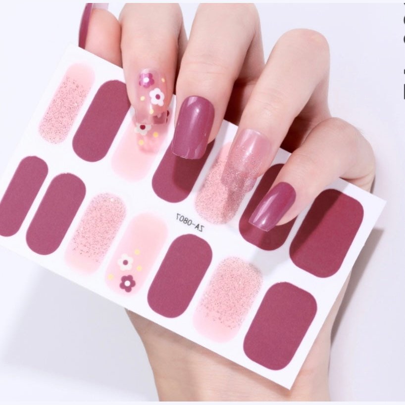 Flower on Pink | Nail Wraps | Nail Stickers | Nail Strips | Gel Nails | Nail Polish Wraps - Nailfordable