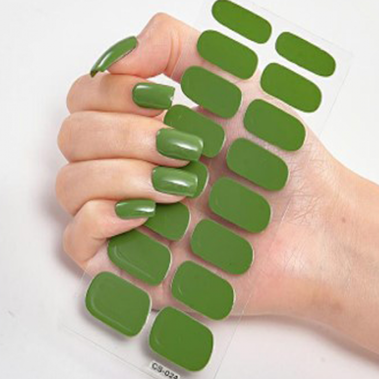 Green solid | Nail Wraps | Nail Stickers | Nail Strips | Gel Nails | Nail Polish Wraps - Nailfordable