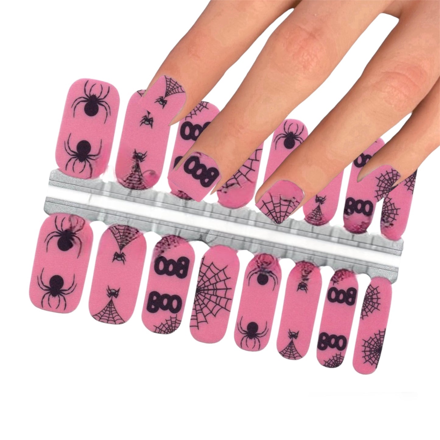 BOO Spiders | Nail Wraps | Nail Stickers | Nail Strips | Gel Nails | Nail Polish Wraps - Nailfordable
