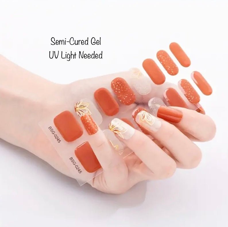Half Flower | Nail Wraps | Nail Stickers | Nail Strips | Gel Nails | Nail Polish Wraps - Nailfordable