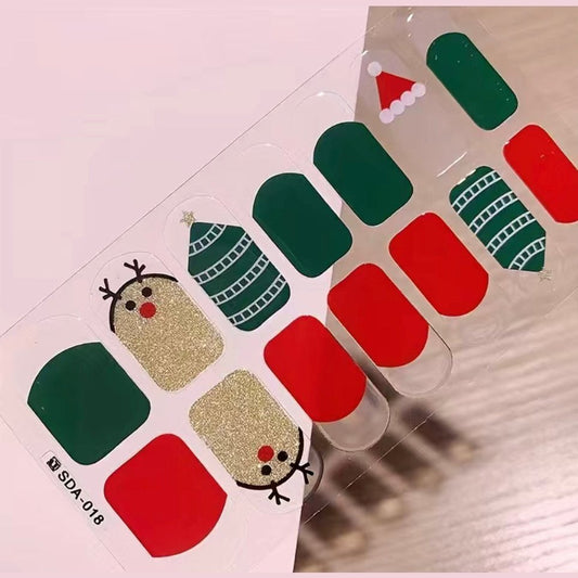 Gold Rudolph | Nail Wraps | Nail Stickers | Nail Strips | Gel Nails | Nail Polish Wraps - Nailfordable
