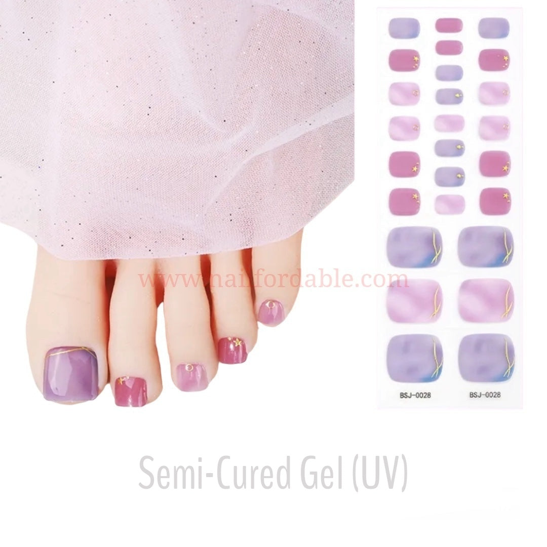 Little gold stars- Semi-Cured Gel Wraps UV Copy | Nail Wraps | Nail Stickers | Nail Strips | Gel Nails | Nail Polish Wraps - Nailfordable