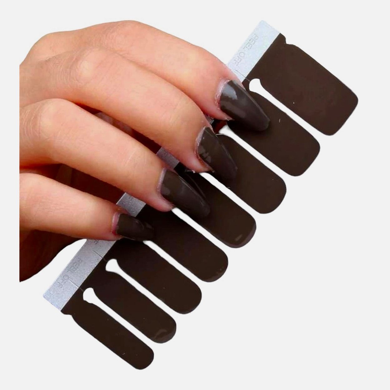 Dark Brown solid | Nail Wraps | Nail Stickers | Nail Strips | Gel Nails | Nail Polish Wraps - Nailfordable