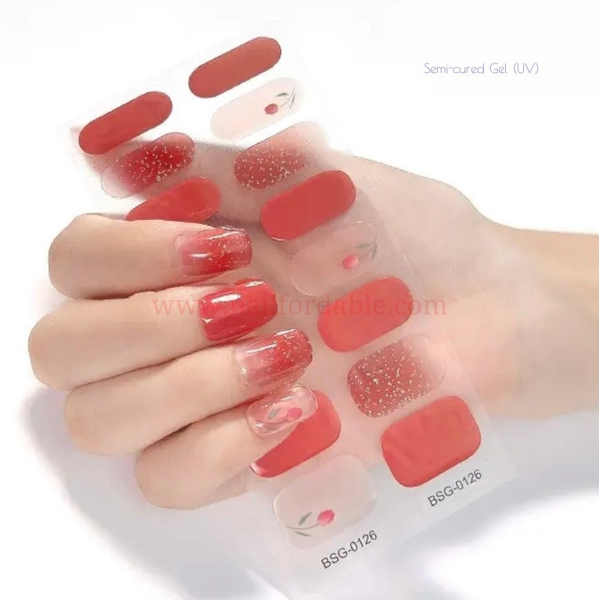 A little Rose - Semi-Cured Gel Wraps UV | Nail Wraps | Nail Stickers | Nail Strips | Gel Nails | Nail Polish Wraps - Nailfordable