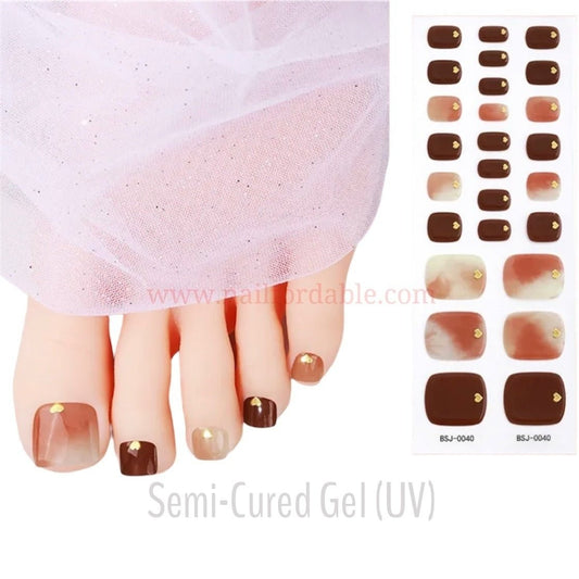 Brown Horizon - Semi-Cured Gel Wraps UV | Nail Wraps | Nail Stickers | Nail Strips | Gel Nails | Nail Polish Wraps - Nailfordable