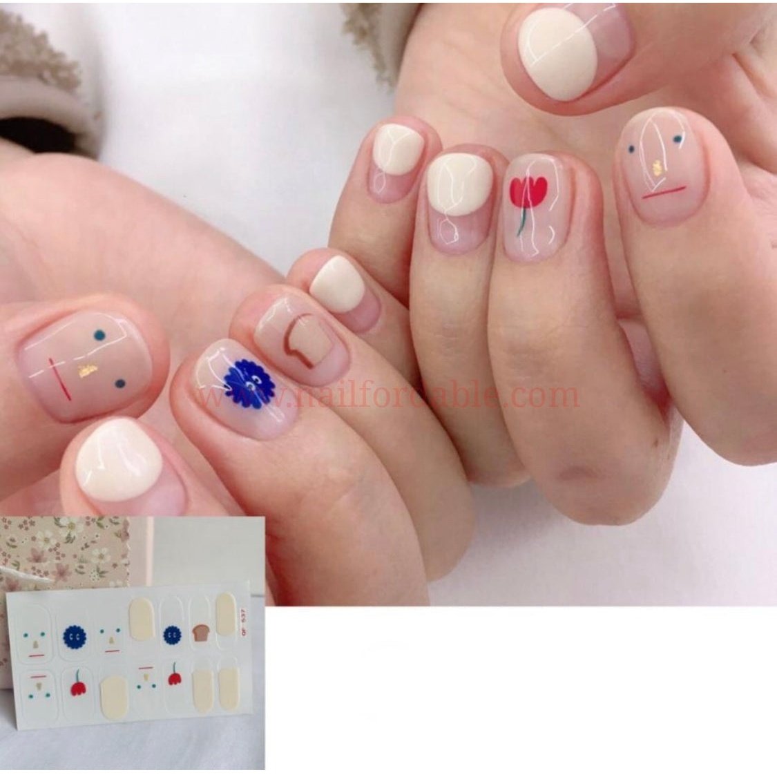 Neutral face | Nail Wraps | Nail Stickers | Nail Strips | Gel Nails | Nail Polish Wraps - Nailfordable