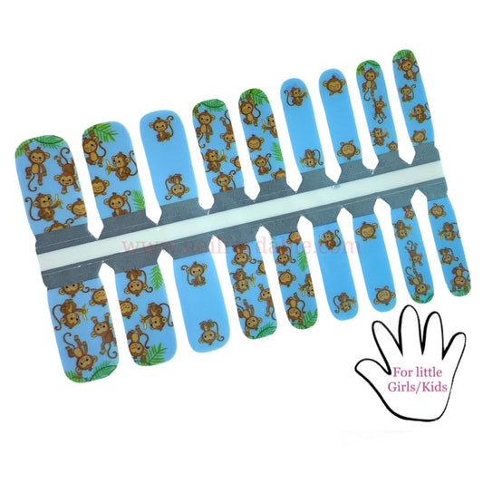 Little Monkeys | Nail Wraps | Nail Stickers | Nail Strips | Gel Nails | Nail Polish Wraps - Nailfordable