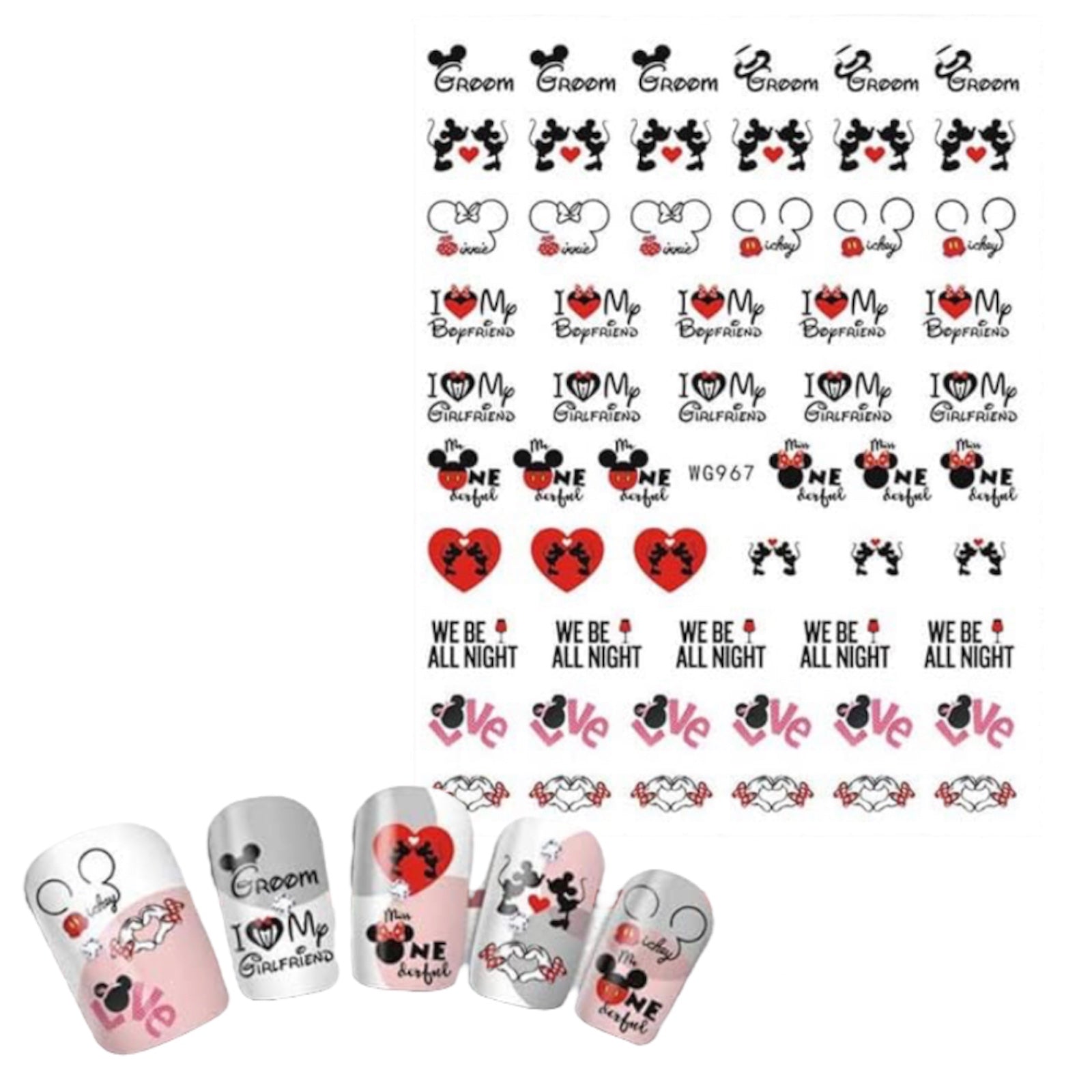 Love Disney # 2 - Nail Stickers | Nail Wraps | Nail Stickers | Nail Strips  | Gel Nails | Nail Polish Wraps - Nailfordable