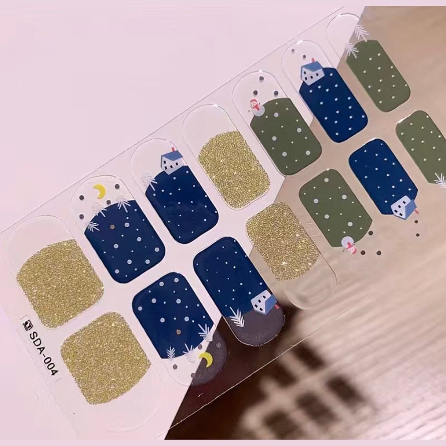 Christmas night | Nail Wraps | Nail Stickers | Nail Strips | Gel Nails | Nail Polish Wraps - Nailfordable