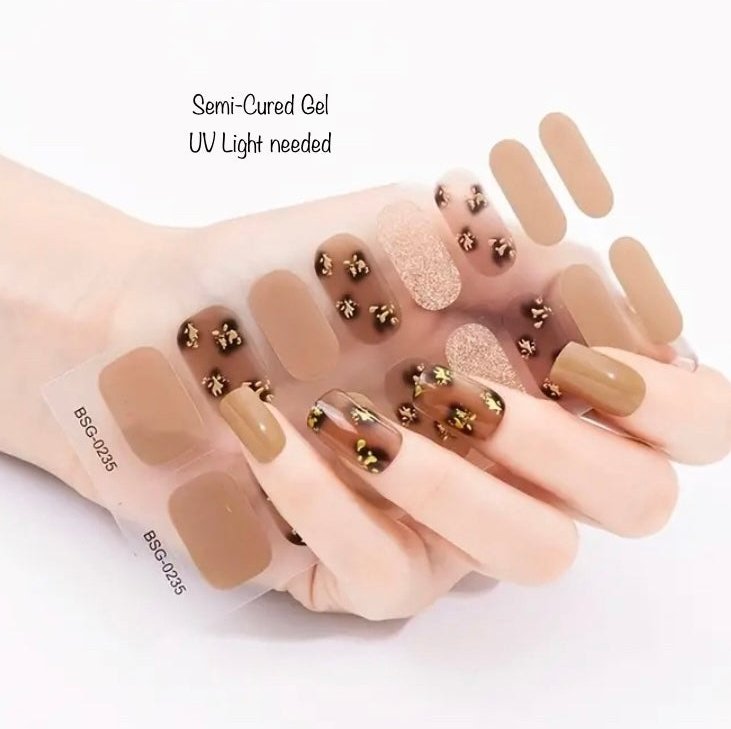 Gold Fire | Nail Wraps | Nail Stickers | Nail Strips | Gel Nails | Nail Polish Wraps - Nailfordable