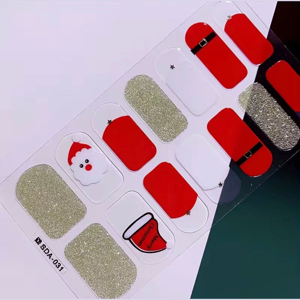 Santa’s outfit | Nail Wraps | Nail Stickers | Nail Strips | Gel Nails | Nail Polish Wraps - Nailfordable