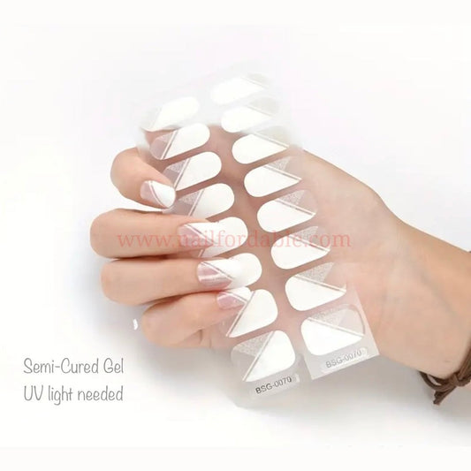 Half white | Nail Wraps | Nail Stickers | Nail Strips | Gel Nails | Nail Polish Wraps - Nailfordable