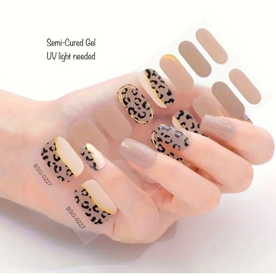 Half Cheetah | Nail Wraps | Nail Stickers | Nail Strips | Gel Nails | Nail Polish Wraps - Nailfordable