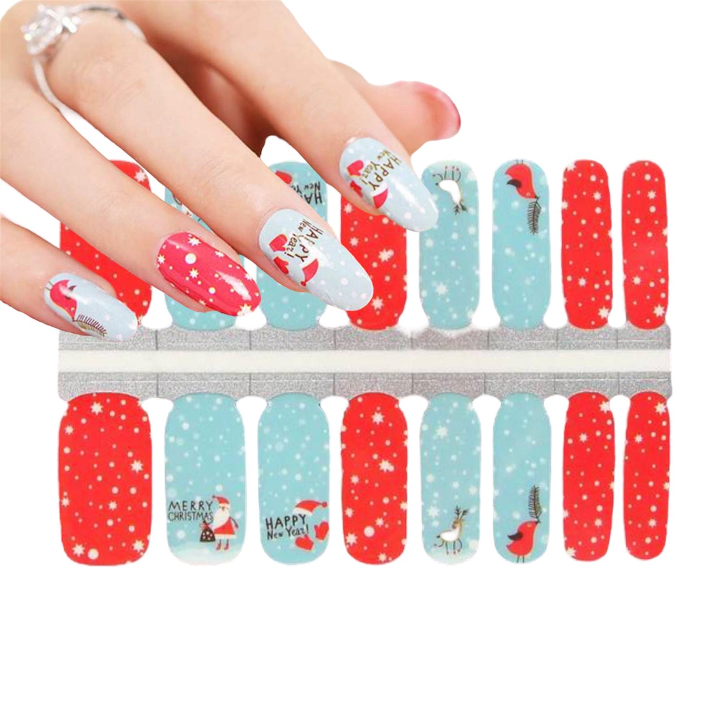 Merry Christmas and Happy New Year | Nail Wraps | Nail Stickers | Nail Strips | Gel Nails | Nail Polish Wraps - Nailfordable