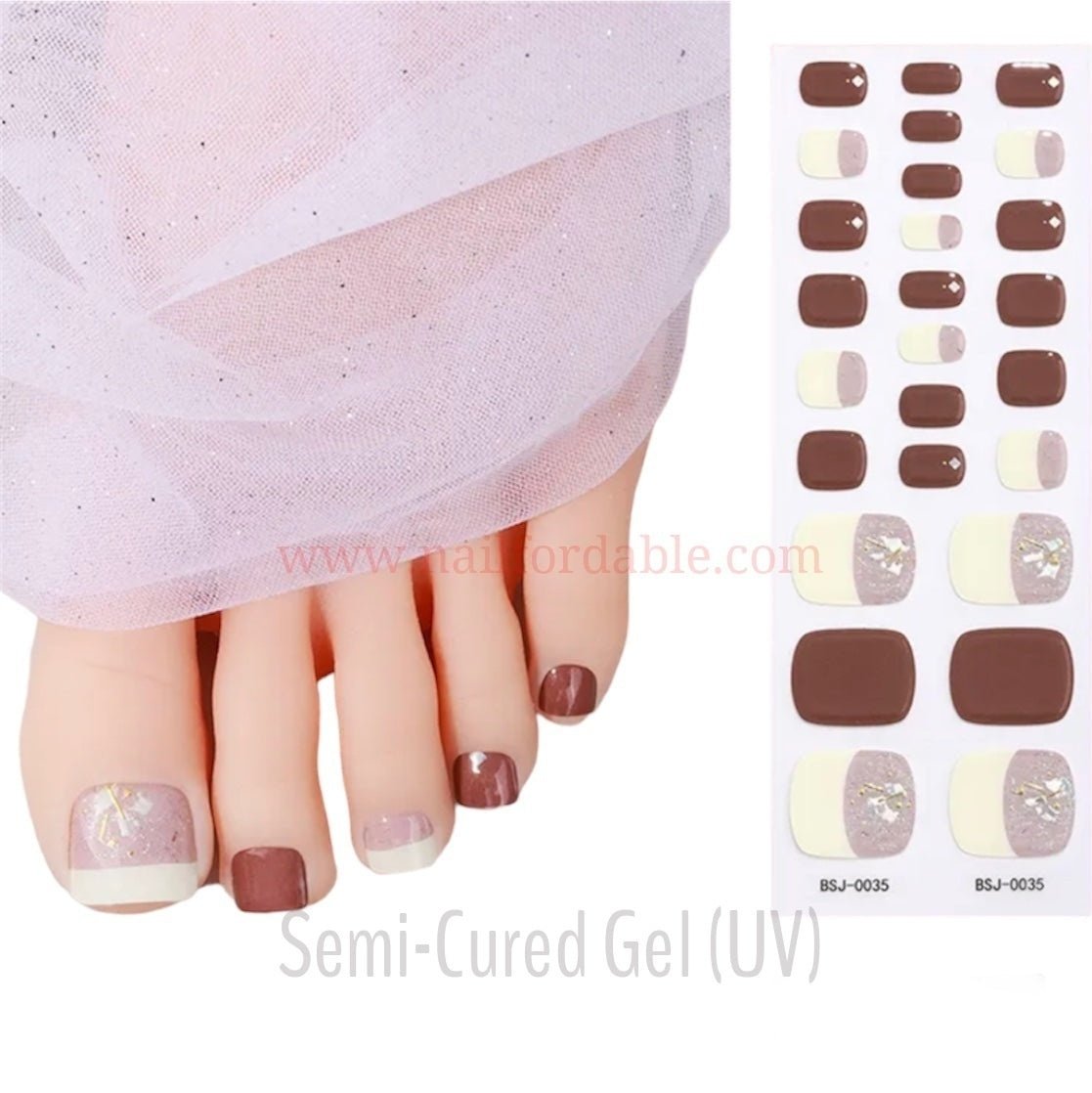 Tips and solids - Semi-Cured Gel Wraps UV | Nail Wraps | Nail Stickers | Nail Strips | Gel Nails | Nail Polish Wraps - Nailfordable