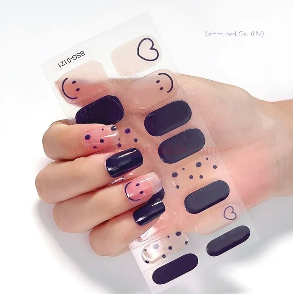 Smily - Semi-Cured Gel Wraps UV | Nail Wraps | Nail Stickers | Nail Strips | Gel Nails | Nail Polish Wraps - Nailfordable