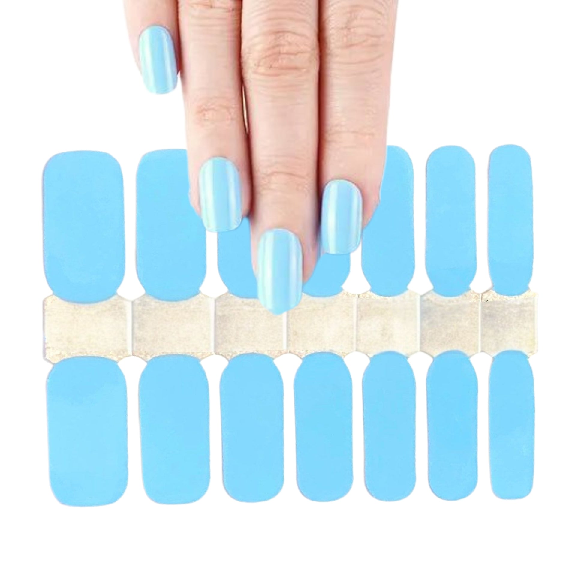 Light Blue | Nail Wraps | Nail Stickers | Nail Strips | Gel Nails | Nail Polish Wraps - Nailfordable