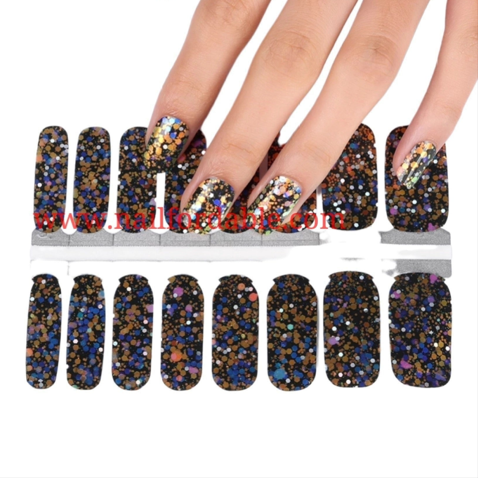 Sparkling Colors | Nail Wraps | Nail Stickers | Nail Strips | Gel Nails | Nail Polish Wraps - Nailfordable