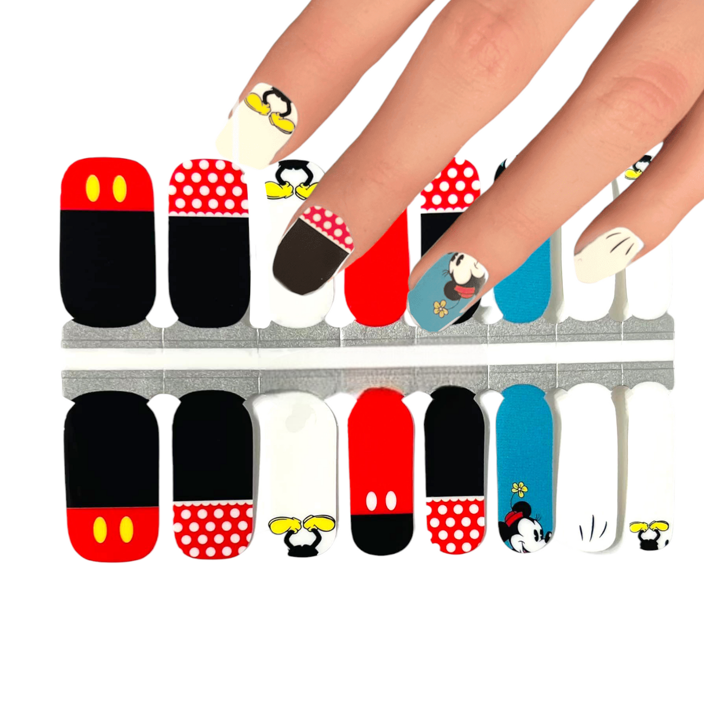 Disney - Mickey Mouse upside-down | Nail Wraps | Nail Stickers | Nail Strips | Gel Nails | Nail Polish Wraps - Nailfordable