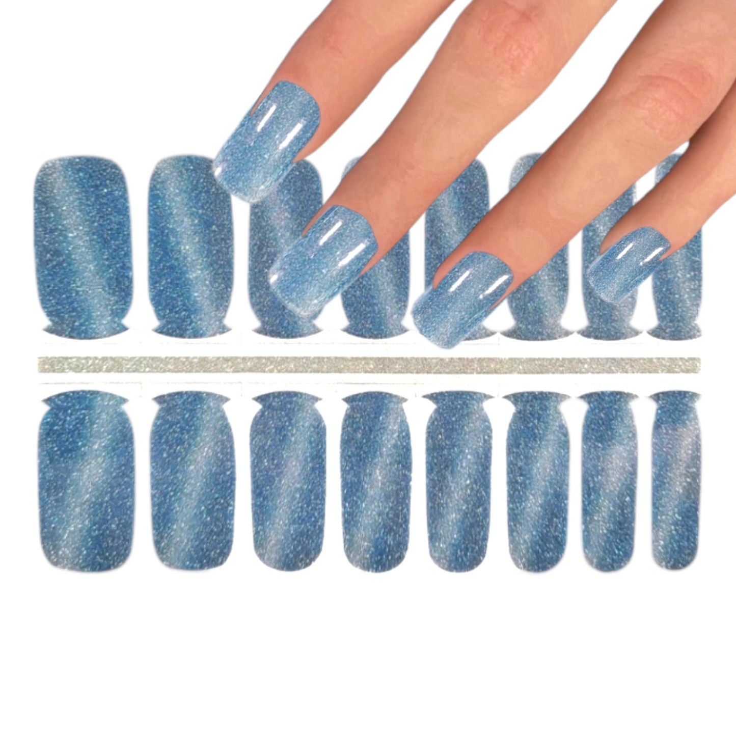 Cat eye - Blueish | Nail Wraps | Nail Stickers | Nail Strips | Gel Nails | Nail Polish Wraps - Nailfordable