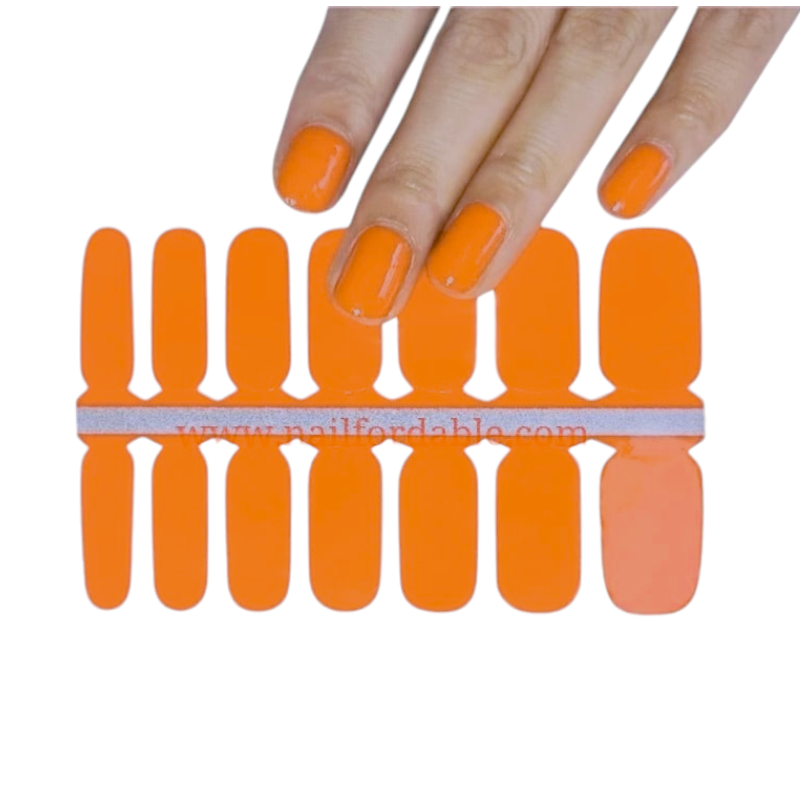 Orange | Nail Wraps | Nail Stickers | Nail Strips | Gel Nails | Nail Polish Wraps - Nailfordable