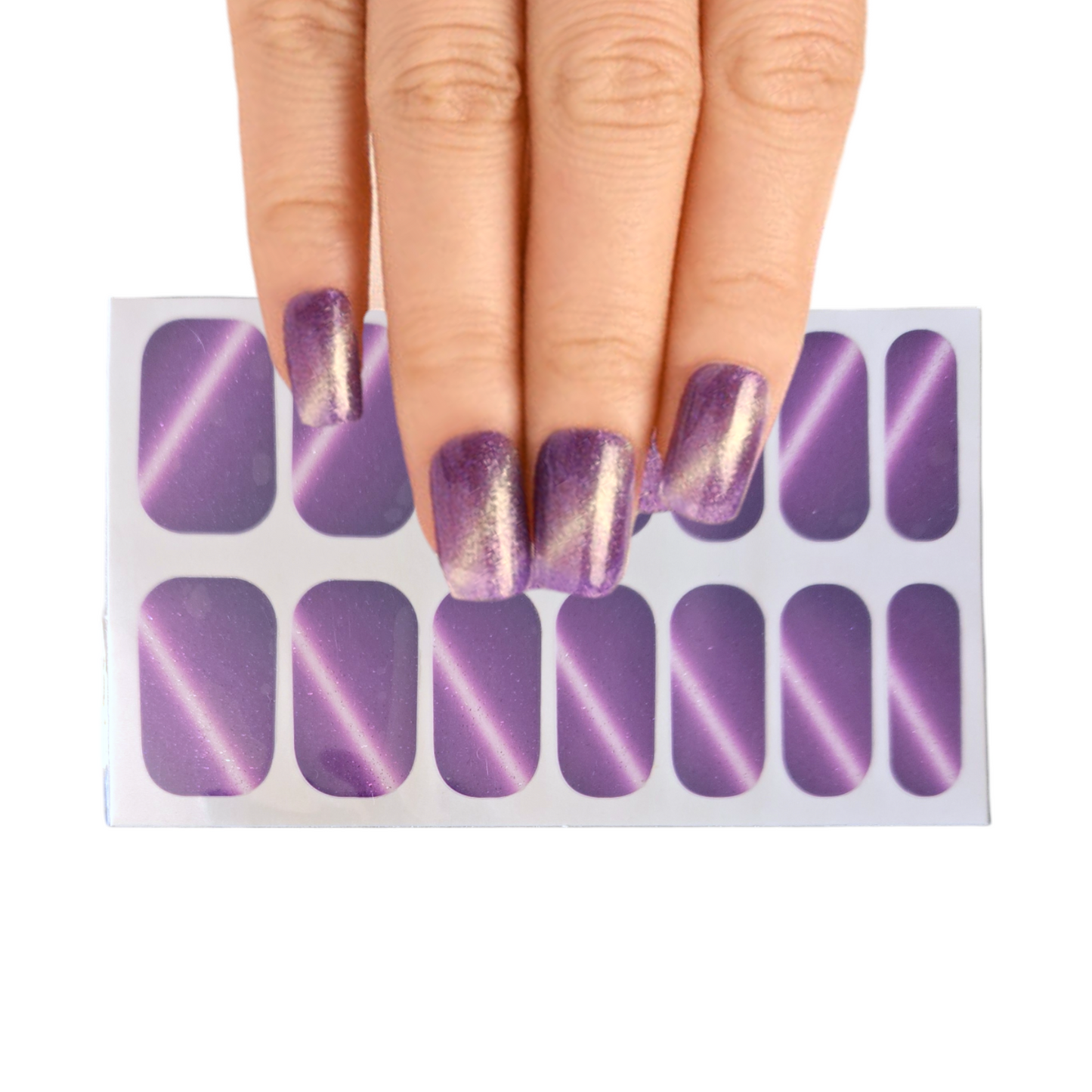 Cat eye -Dark Purple | Nail Wraps | Nail Stickers | Nail Strips | Gel Nails | Nail Polish Wraps - Nailfordable