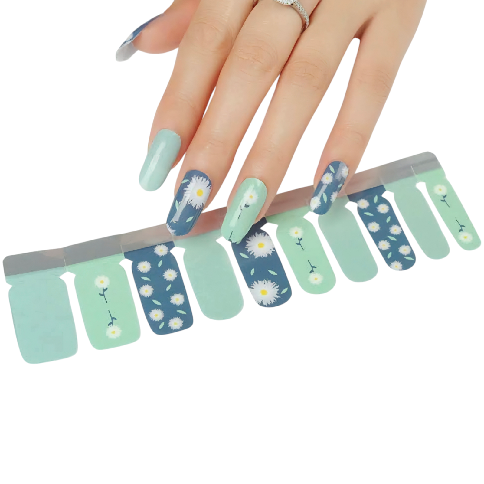 Biru Floral Nail Art
