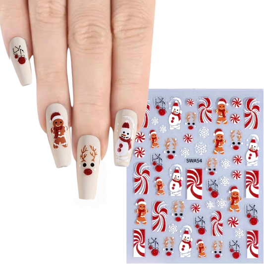 Christmas decals | Nail Wraps | Nail Stickers | Nail Strips | Gel Nails | Nail Polish Wraps - Nailfordable