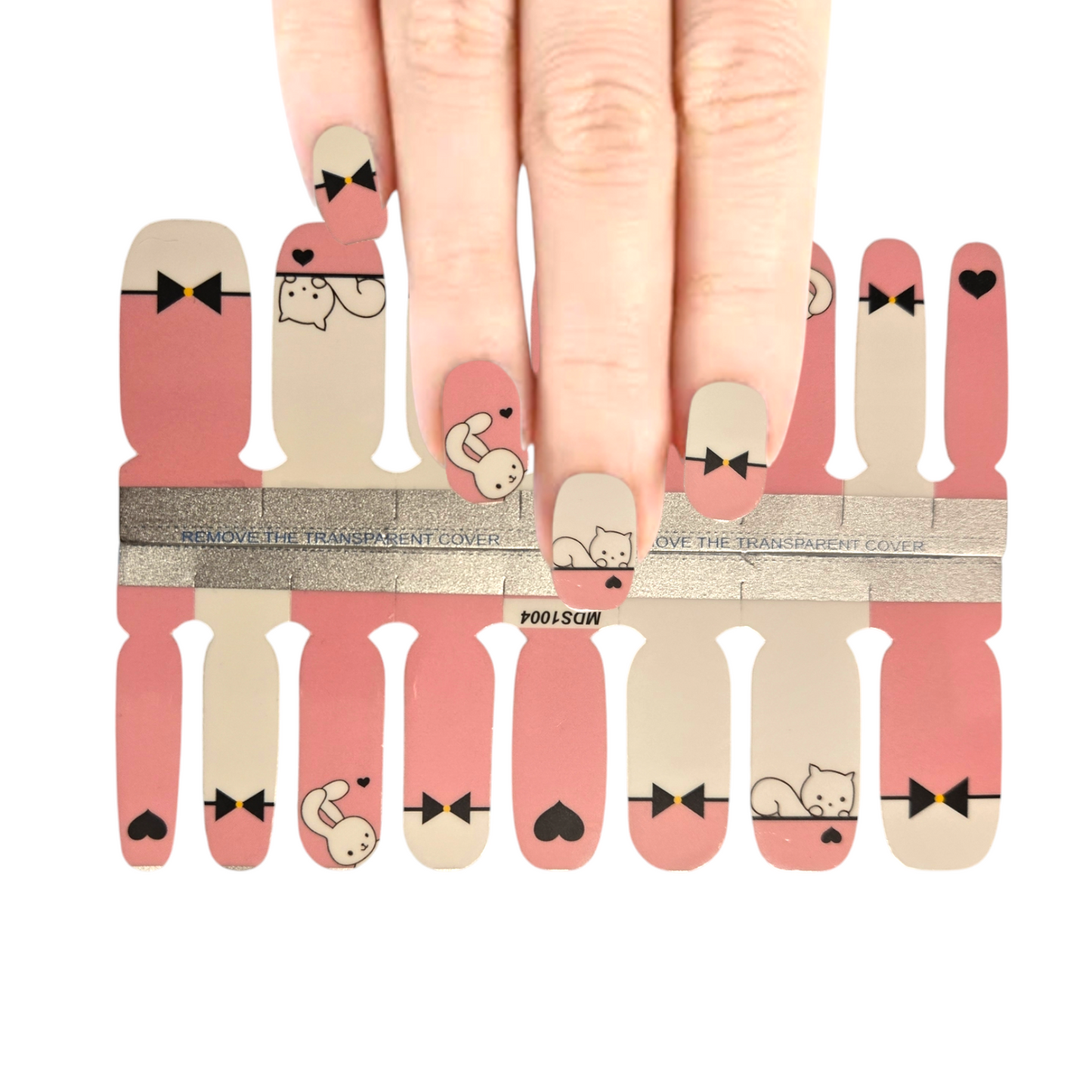 Cat and Bunny | Nail Wraps | Nail Stickers | Nail Strips | Gel Nails | Nail Polish Wraps - Nailfordable
