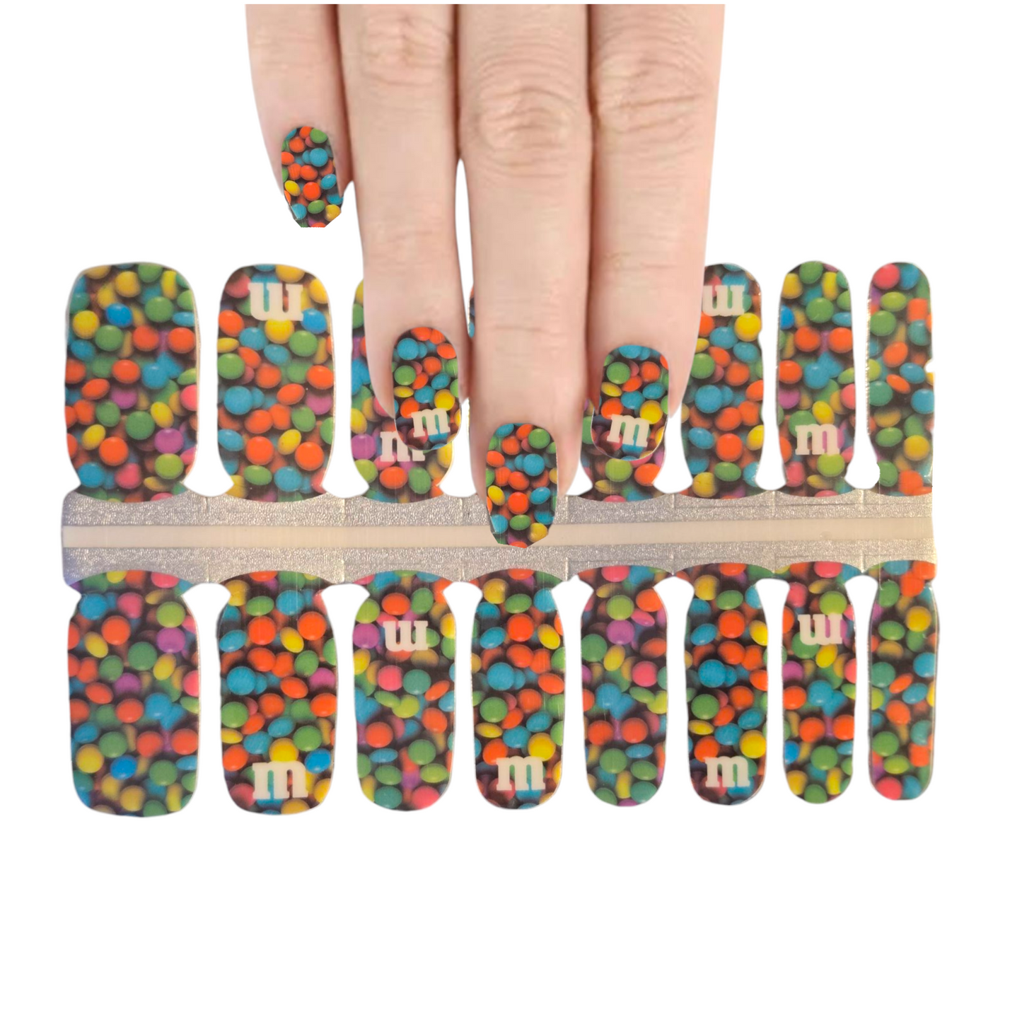 M&M Chocolates | Nail Wraps | Nail Stickers | Nail Strips | Gel Nails | Nail Polish Wraps - Nailfordable