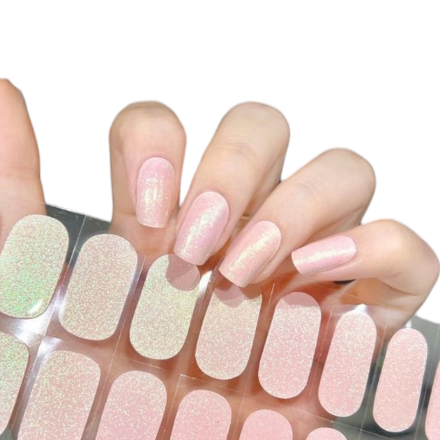 Pearl Pink - Cured Gel Wraps Air Dry/Non UV | Nail Wraps | Nail Stickers | Nail Strips | Gel Nails | Nail Polish Wraps - Nailfordable