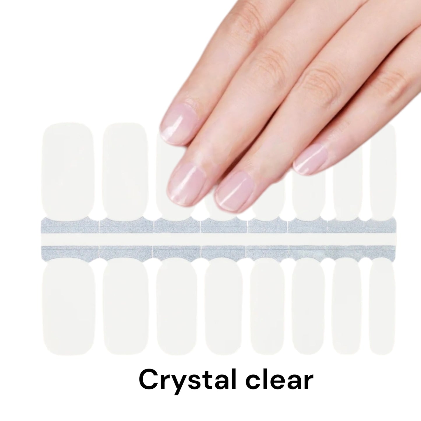 Crytal clear / Transparent | Nail Wraps | Nail Stickers | Nail Strips | Gel Nails | Nail Polish Wraps - Nailfordable
