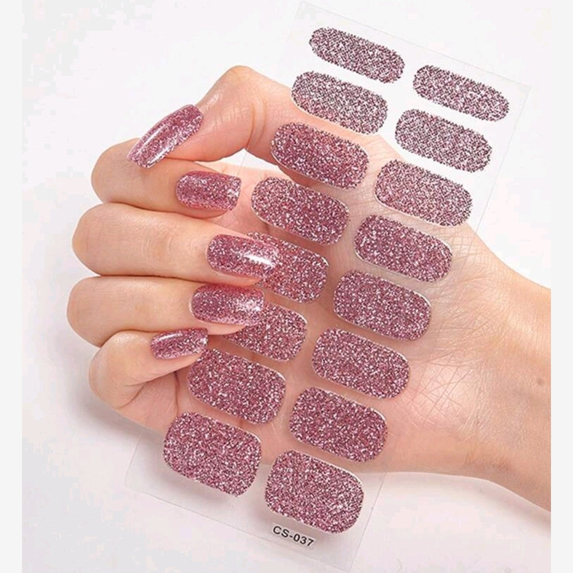 Rose glitter | Nail Wraps | Nail Stickers | Nail Strips | Gel Nails | Nail Polish Wraps - Nailfordable