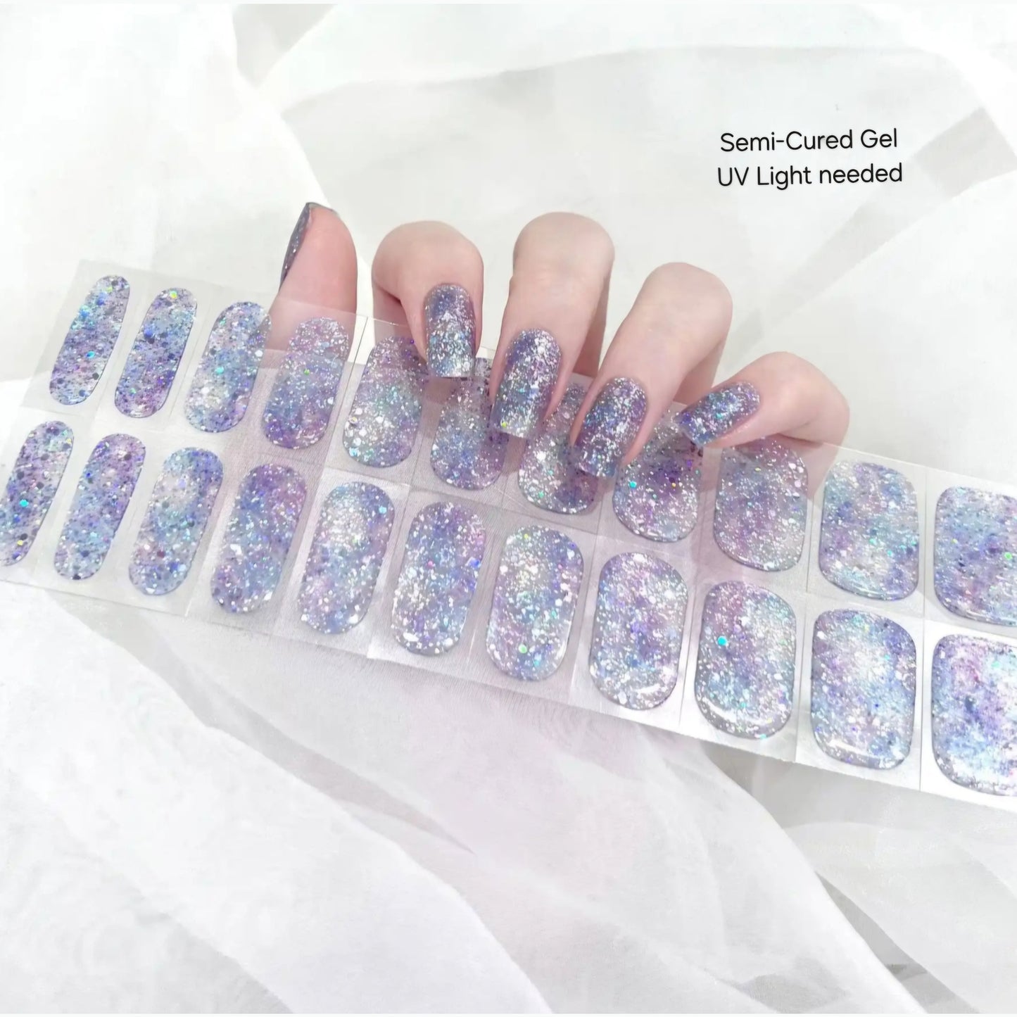 Blue storm - Semi-Cured Gel Wraps UV r | Nail Wraps | Nail Stickers | Nail Strips | Gel Nails | Nail Polish Wraps - Nailfordable