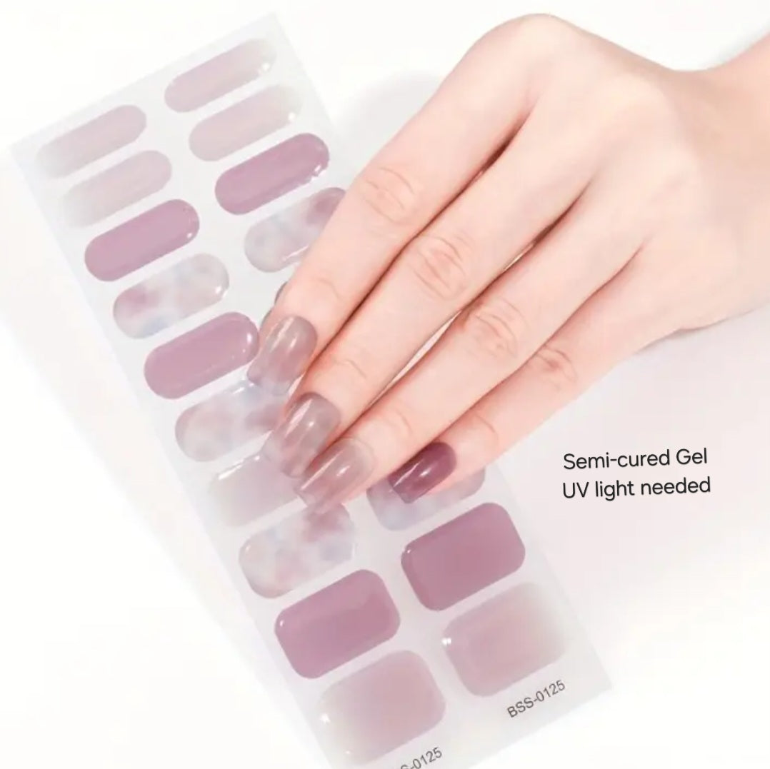 Brown Smoke - Semi-Cured Gel Wraps UV | Nail Wraps | Nail Stickers | Nail Strips | Gel Nails | Nail Polish Wraps - Nailfordable