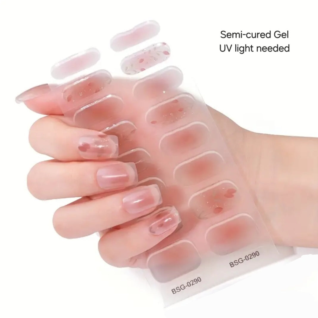 Brown leaves- Semi-Cured Gel Wraps UV | Nail Wraps | Nail Stickers | Nail Strips | Gel Nails | Nail Polish Wraps - Nailfordable