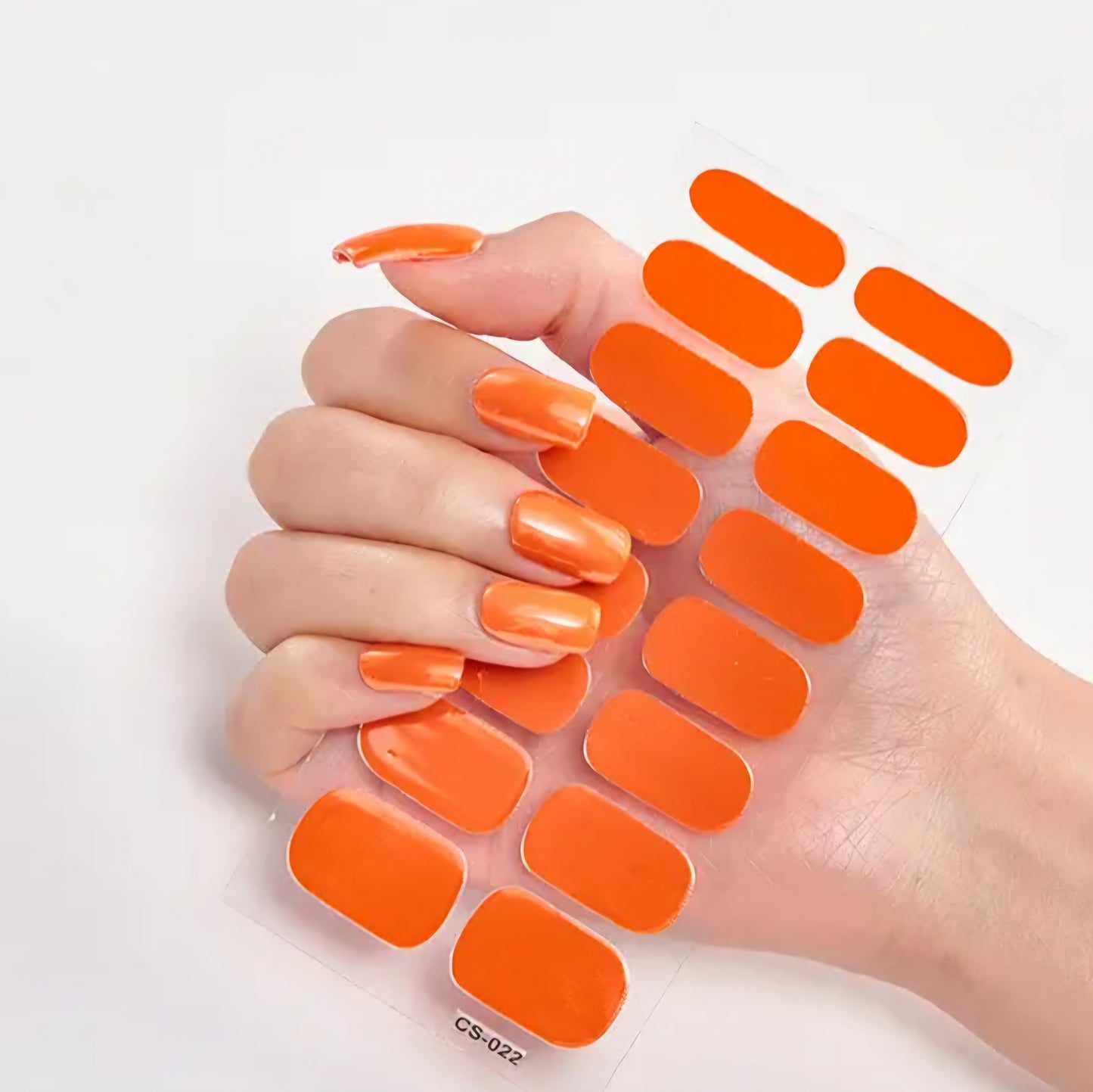 Orange solid | Nail Wraps | Nail Stickers | Nail Strips | Gel Nails | Nail Polish Wraps - Nailfordable