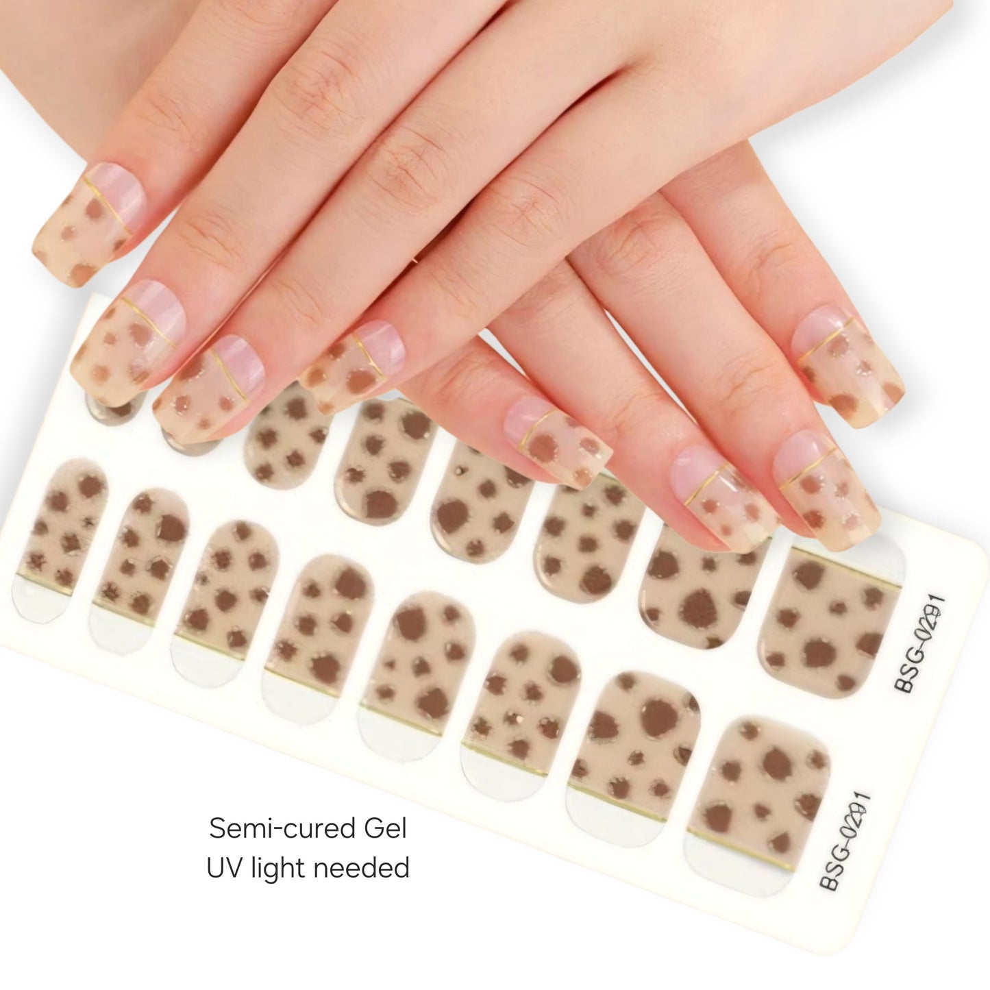 Dalmatian tips- Semi-Cured Gel Wraps UV | Nail Wraps | Nail Stickers | Nail Strips | Gel Nails | Nail Polish Wraps - Nailfordable