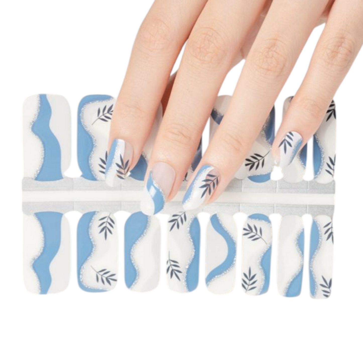 Black leaves overlay | Nail Wraps | Nail Stickers | Nail Strips | Gel Nails | Nail Polish Wraps - Nailfordable