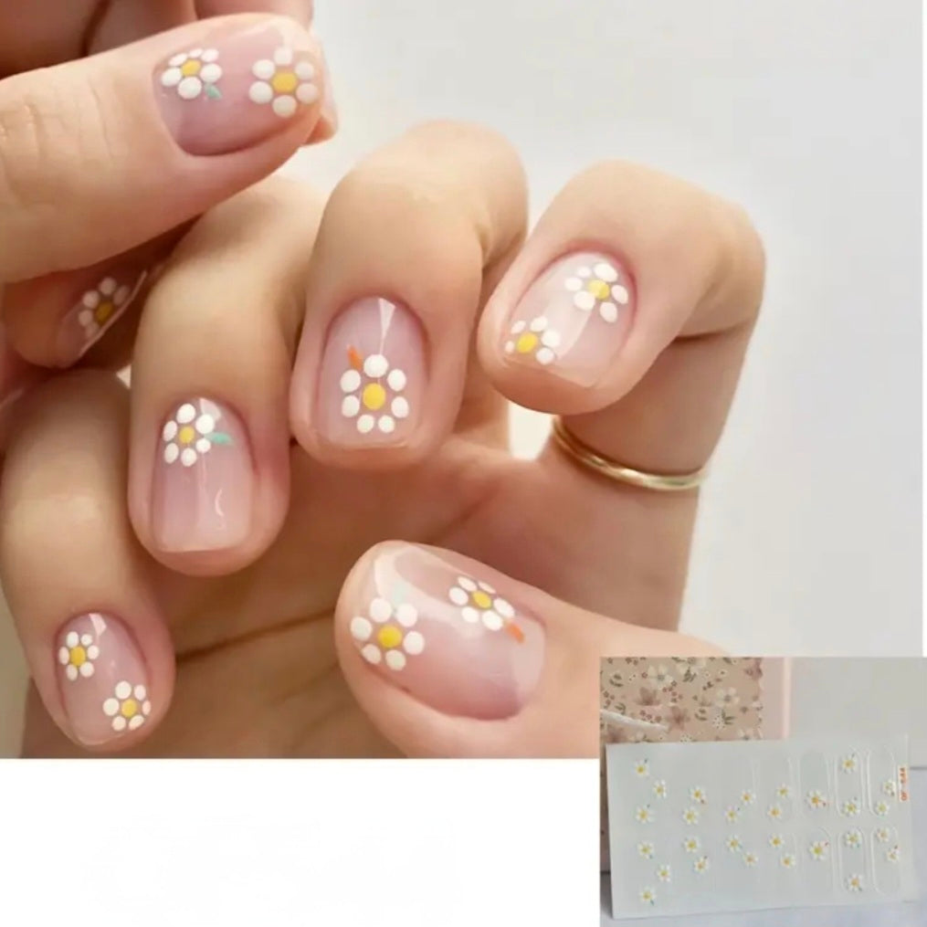 Little White Flowers | Nail Wraps | Nail Stickers | Nail Strips | Gel Nails | Nail Polish Wraps - Nailfordable